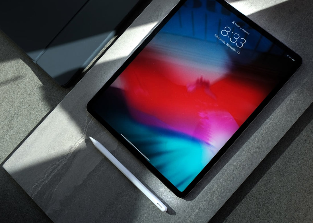Tablet with keyboard on desk
