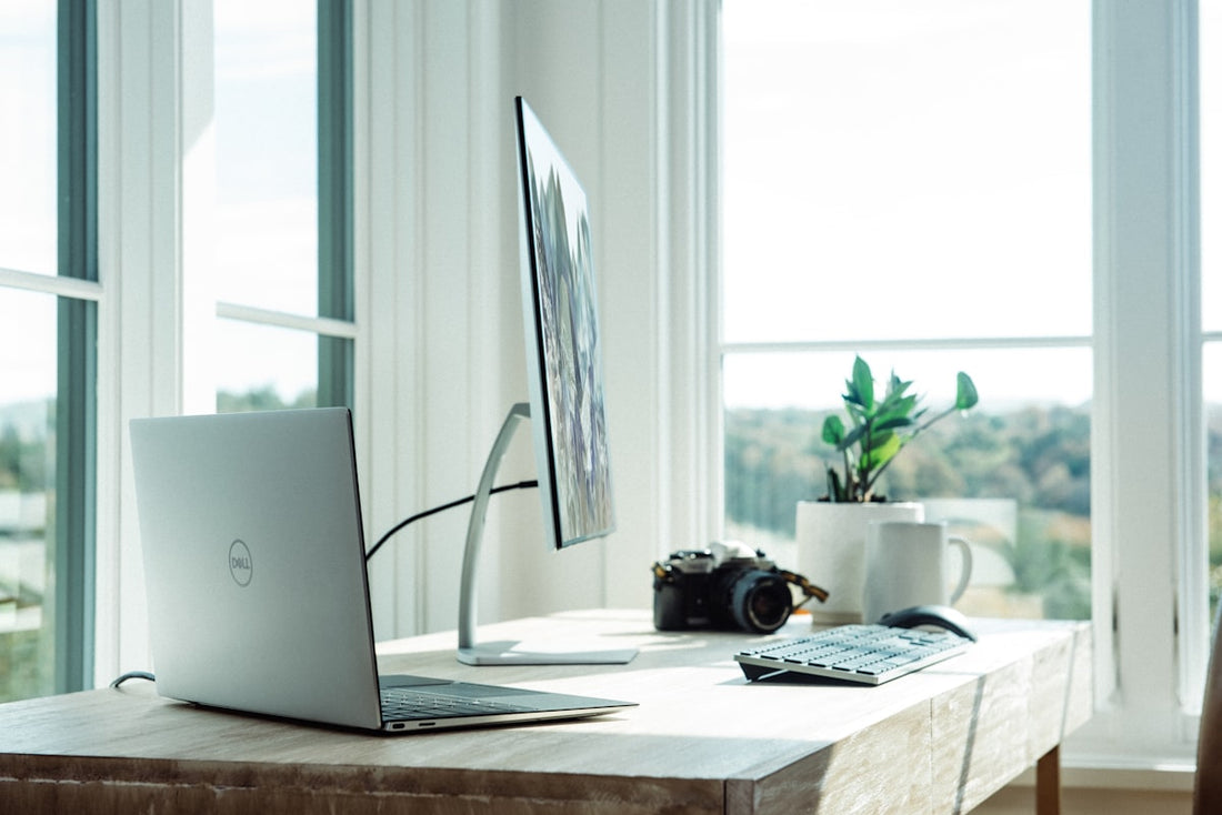 Dual monitor desktop setup