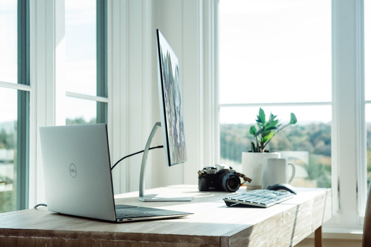 Dual monitor desktop setup